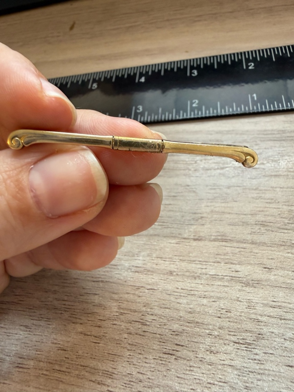Vintage Hadley 12K Gold Filled Collar Bar Pin Mens Formal Accessory‎ 2 Inch